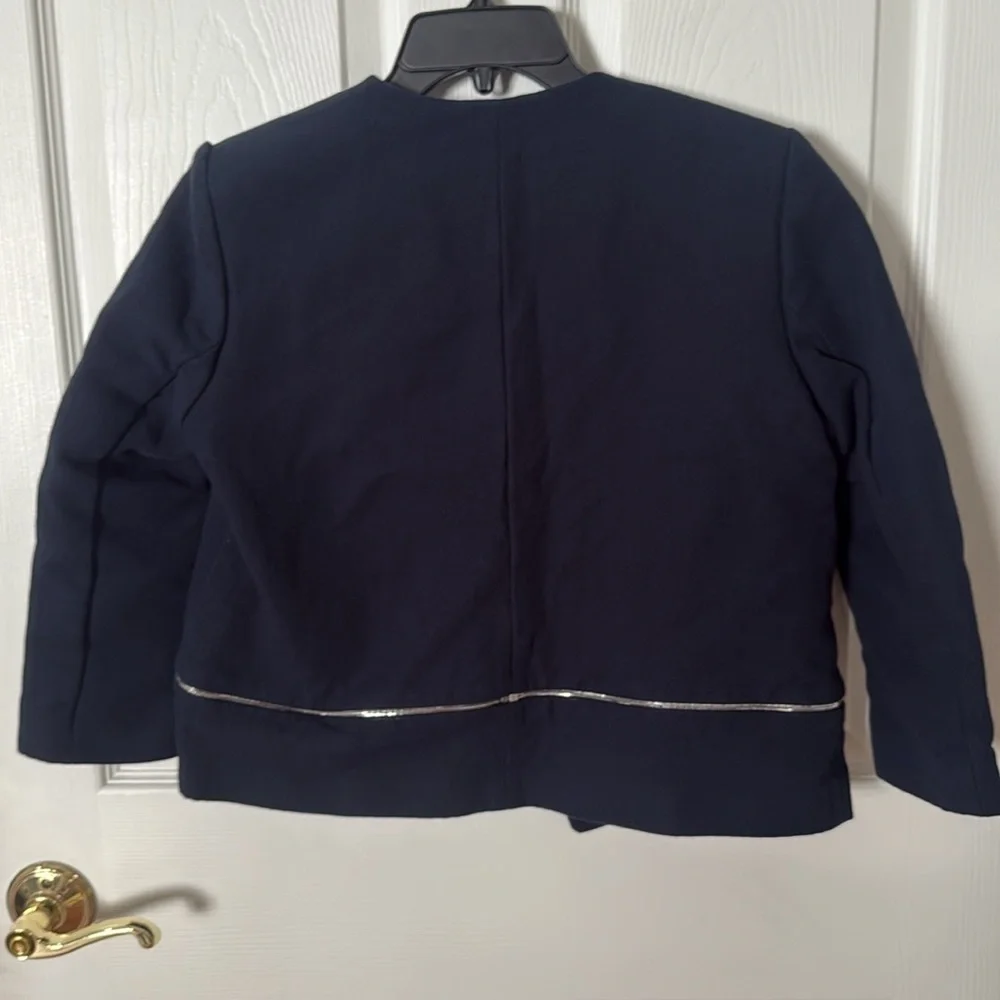 Sandro Blue and Silver Blazer Structured Formal Jacket crop size 40 - Picture 4 of 4